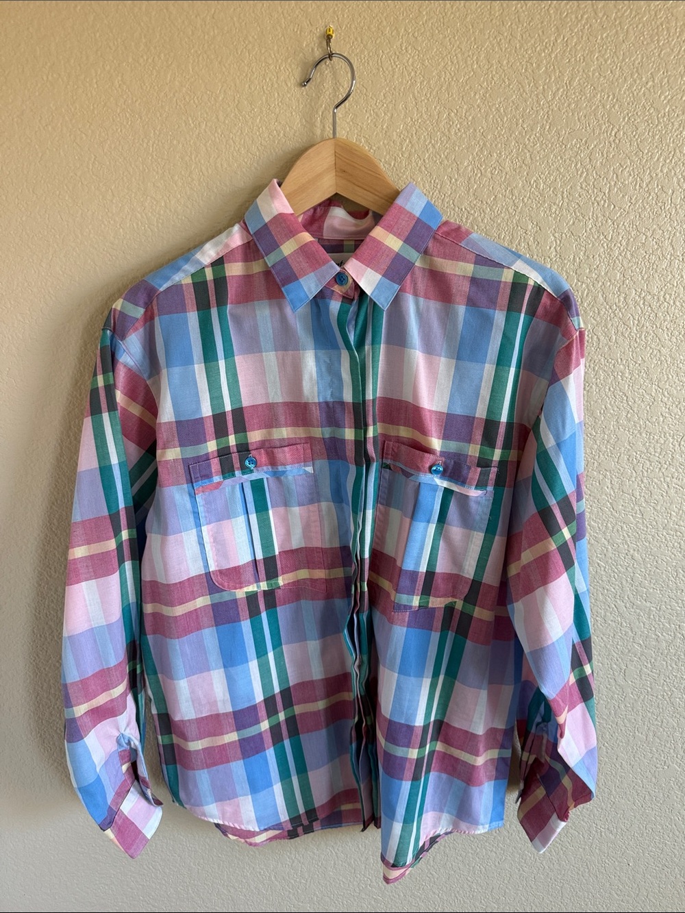 Partners By Mervyn’s Vintage Plaid Button-Up Shirt - Casual Long Sleeve